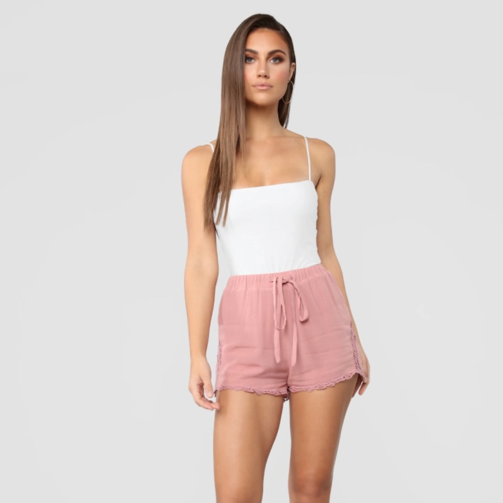 Fashion Nova Crochet Mauve Shorts